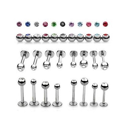 Piercing do brady - labreta (tyrkysová, 3 mm, 1,2 x 10 mm)
