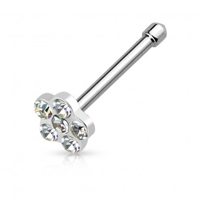 Piercing do nosu - kytička (čirá)