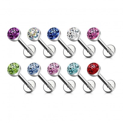 Piercing do brady - labreta 1,2 x 8 mm (fialová)