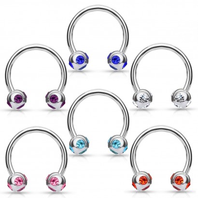 Piercing - podkova (červená)