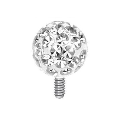 Microdermal - ozdobná část kulička se zirkony, 4 mm (čirá)
