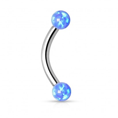 Piercing do obočí opál (modrá)