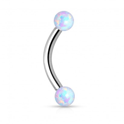 Piercing do obočí opál (bílá)