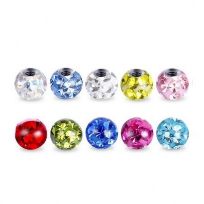 Náhradní kulička s krystaly Swarovski®, 3 mm, závit 1,2 mm (tmavě modrá)