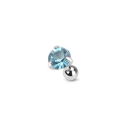 Cartilage piercing do ucha, zirkon 4 mm (tyrkysová)