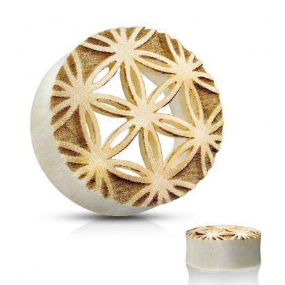 Děrovaný plug do ucha Crocodile wood (22 mm)