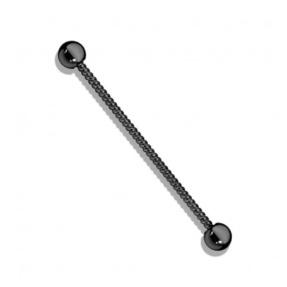 Industrial piercing 1,6 x 38 mm (černá)