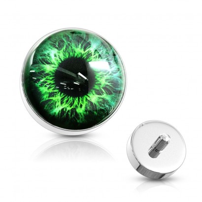 Microdermal piercing oko - ozdobná část 5 mm (zelená)