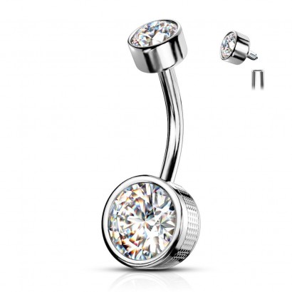 Piercing do pupíku (čirá, 1,6 x 10 mm)