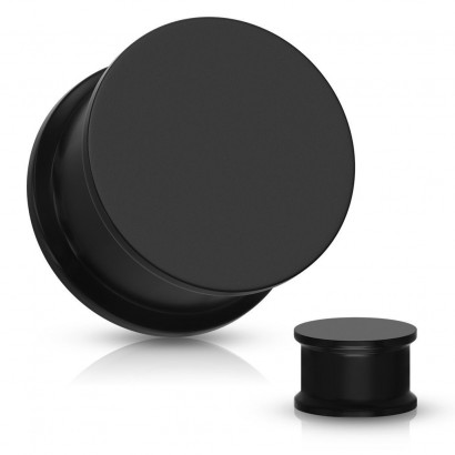 Plug do ucha silikon, černá barva (14 mm)