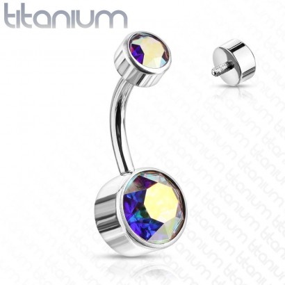 Piercing do pupíku - TITAN (duhová) kuličky 4 a 6 mm