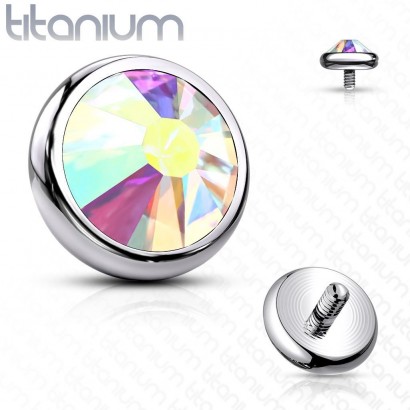 Náhradní kamínek k dermálu TITAN, závit 1,6 mm, 4mm (duhová)