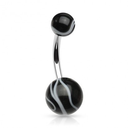 Piercing do pupíku - banánek (černá)
