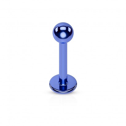 Piercing do brady - labreta (tmavě modrá, 1,2 x 8 x 3 mm)