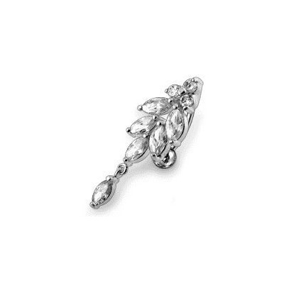 Stříbrný piercing do pupíku (čirá)