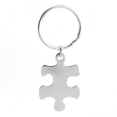 Ocelový přívěsek na klíče - puzzle