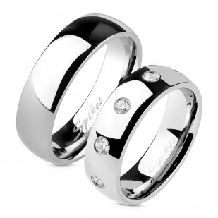 OPR1234 + OPR0100 Snubní prsteny ocel š. 6 mm - pár