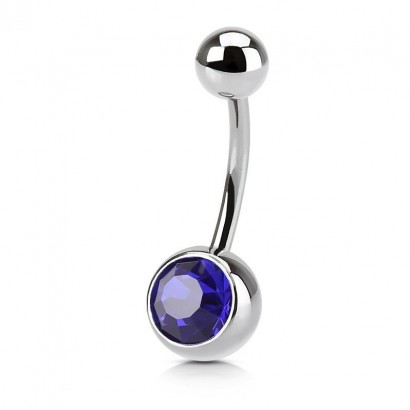 Piercing do pupíku - banánek (tmavě modrá)