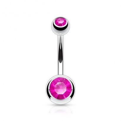 Piercing do pupíku - banánek (tmavě růžová)