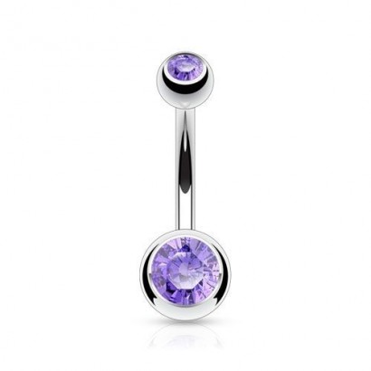 Piercing do pupíku - banánek (světle fialová)