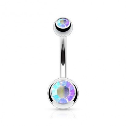 Piercing do pupíku - banánek (duhová)