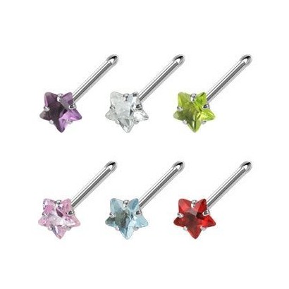 Piercing do nosu - hvězda (tyrkysová)