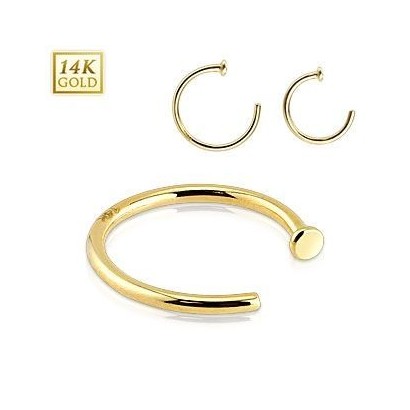 Zlatý piercing do nosu kruh, Au 585/1000 (0,21 g, 1,0 x 8 mm)