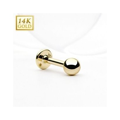 Zlatý piercing do brady - labreta, Au 585/1000 (0,32 g, 1,6 x 8 mm)