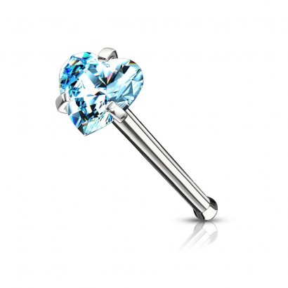 Piercing do nosu srdíčko (tyrkysová)