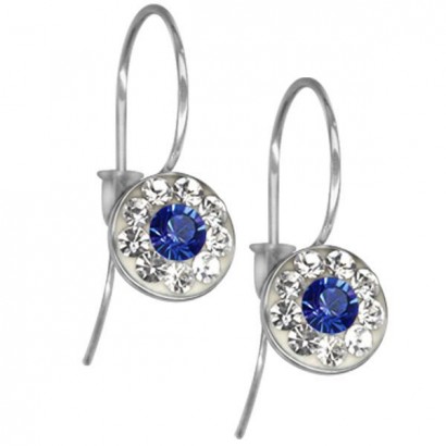 Naušnice ESSW08 sapphire s krystaly Swarovski Elements