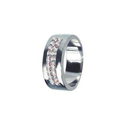 Prsten chirurgická ocel s krystaly Swarovski RSSW01 czab