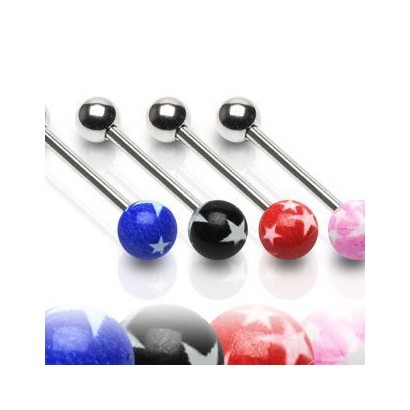 Piercing činka chirurgická ocel s UV kuličkou SP179