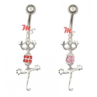 Piercing banánek chirurgická ocel tančící ještěrka MSV1002