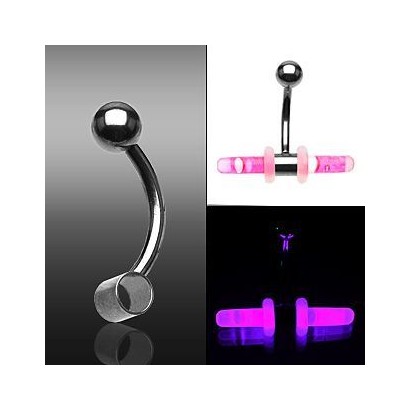 Piercing banánek PARTY chirurgická ocel - svítící HW2700