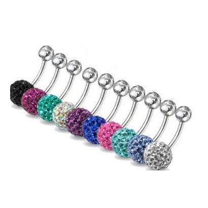 Piercing banánek chirurgická ocel se Swarovski krystalky PBFDBLY01