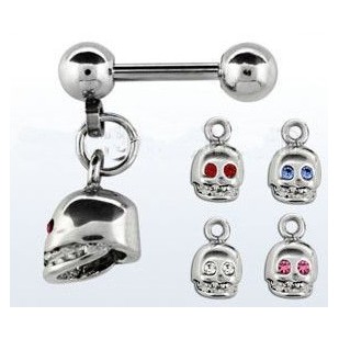 Piercing do ucha činka chirurgická ocel lebka ABBER7