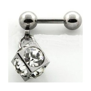 Piercing do ucha činka chirurgická ocel kostka ABBER3