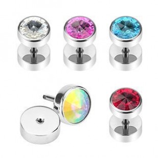 Piercing falešný plug zirkon