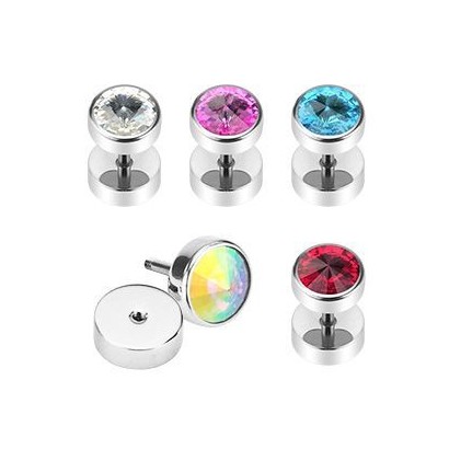 Piercing falešný plug zirkon (čirý)