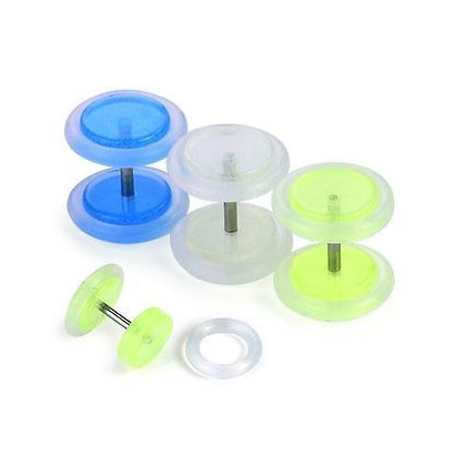 Piercing falešný plug fosforeskující HWPGFX