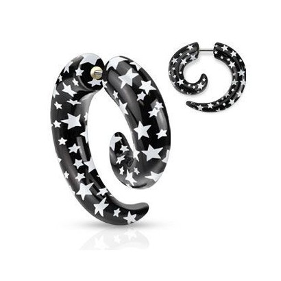 Piercing falešný roztahovák s hvězdami HWTAFX09