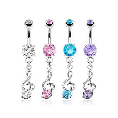 Piercing do pupíku houslový klíč HWNSB1005
