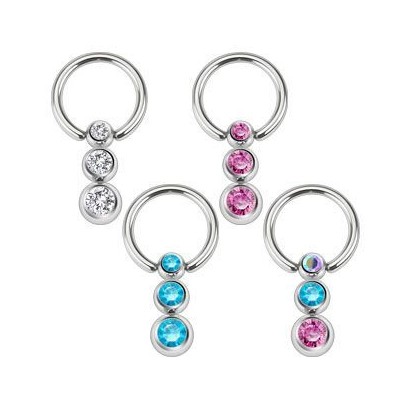 Piercing do bradavky chirurgická ocel HWRS04 (růžová)