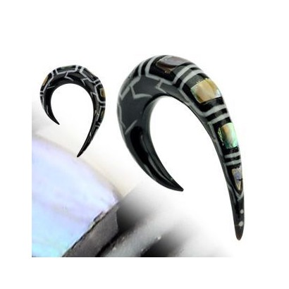 Plug roztahovák exotické dřevo zdobené perletí HWPSM010