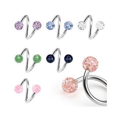 Piercing spirála, černá barva