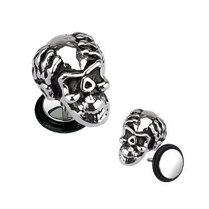 Falešný piercing do ucha - lebka