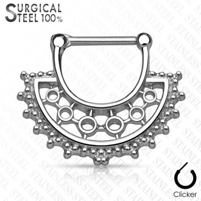 Ocelový piercing do nosu - septum