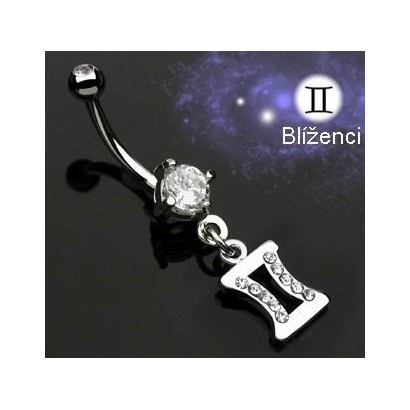 Piercing do pupíku - znamení Blíženci