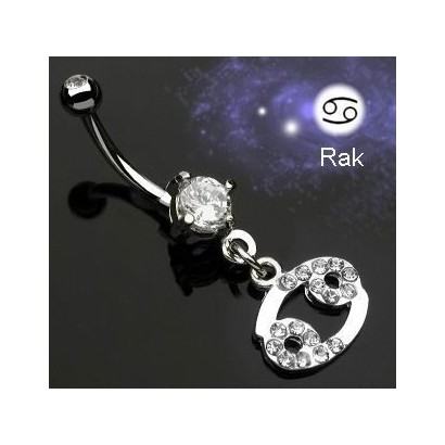 Piercing do pupíku - znamení Rak