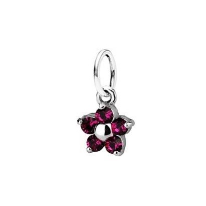 Dětský přívěsek kytička, Crystals from SWAROVSKI®, barva: Fuchsia